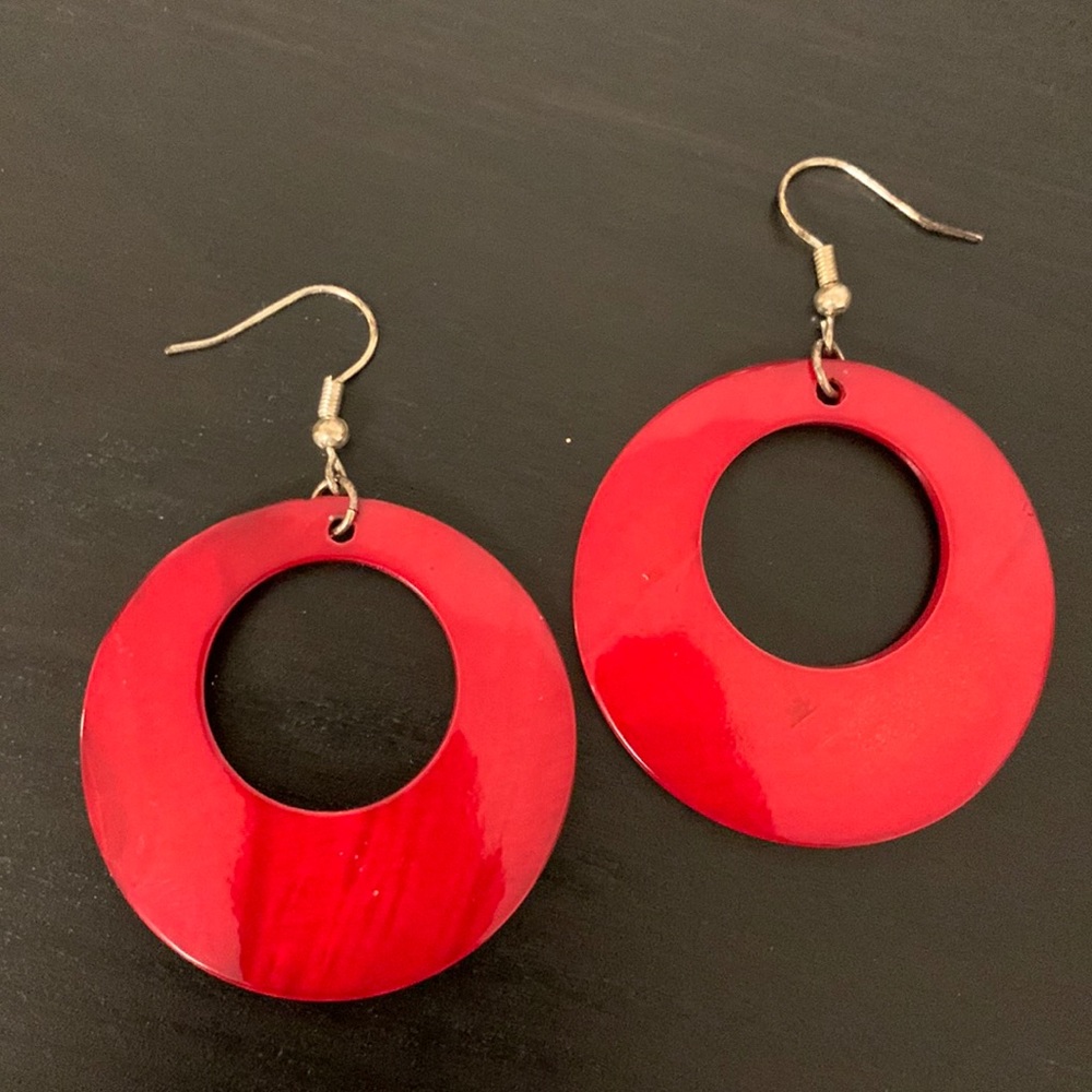 Free with bundle purchase! Red hoop earrings